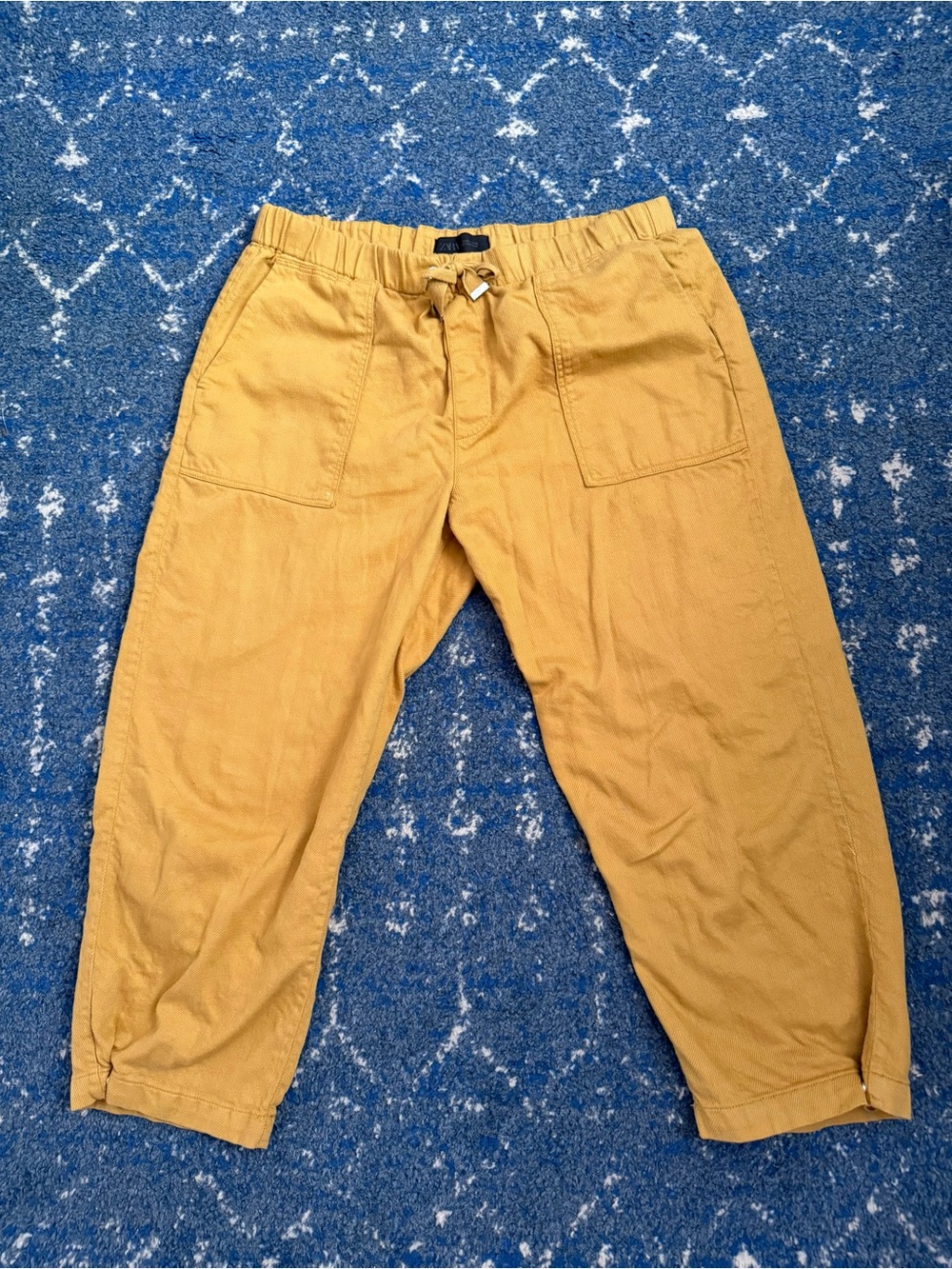 Zara Women’s Casual Drawstring Pants in Ochre Large